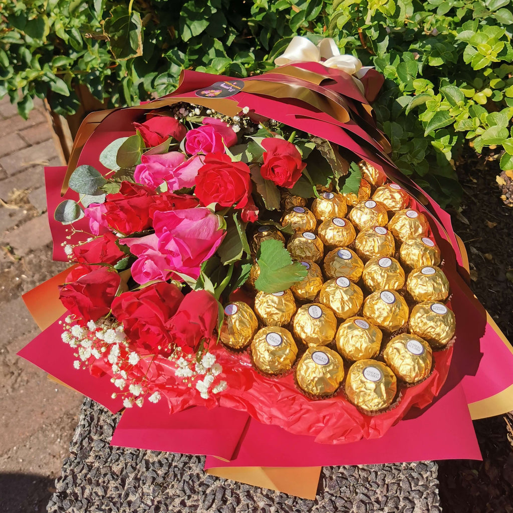 Sydän kimppu “Ferrero” tai "Raffaello"